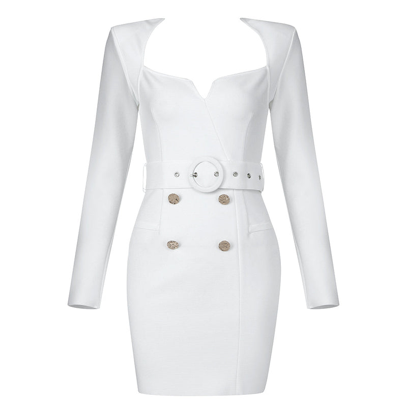 White Bandage Dress HB7821 4