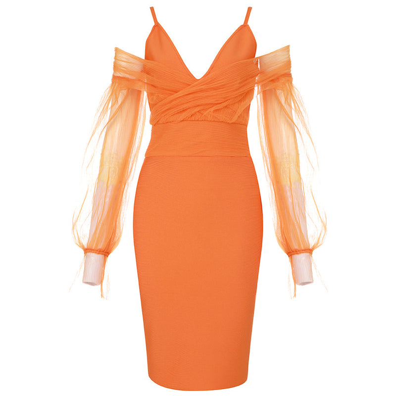 Orange Bandage Dress HB7844 4