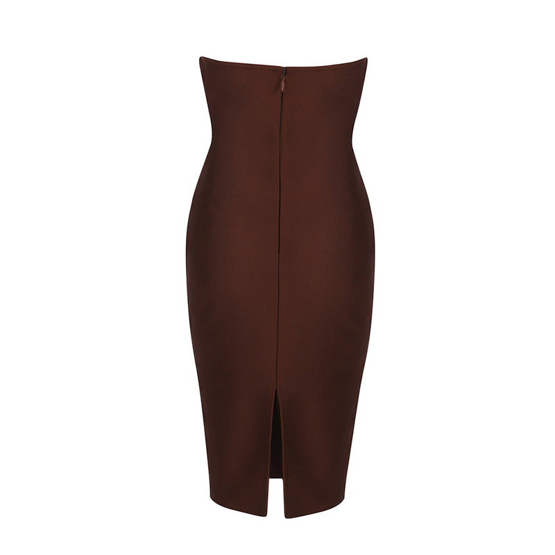Coffee Bandage Dress HB7856 5