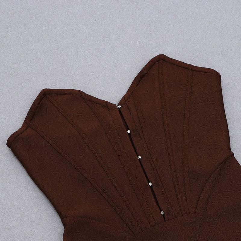 Coffee Bandage Dress HB7856 6