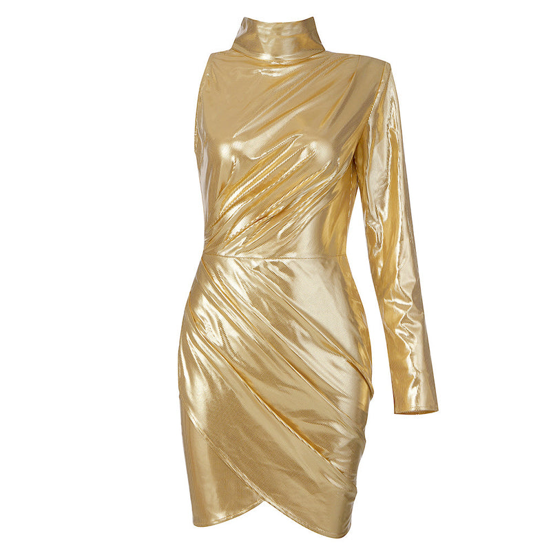Gold Bodycon Dress HB7861 4