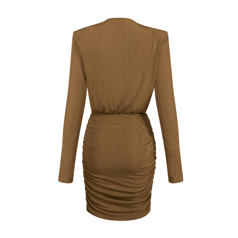 Brown Bodycon Dress HB7866 6