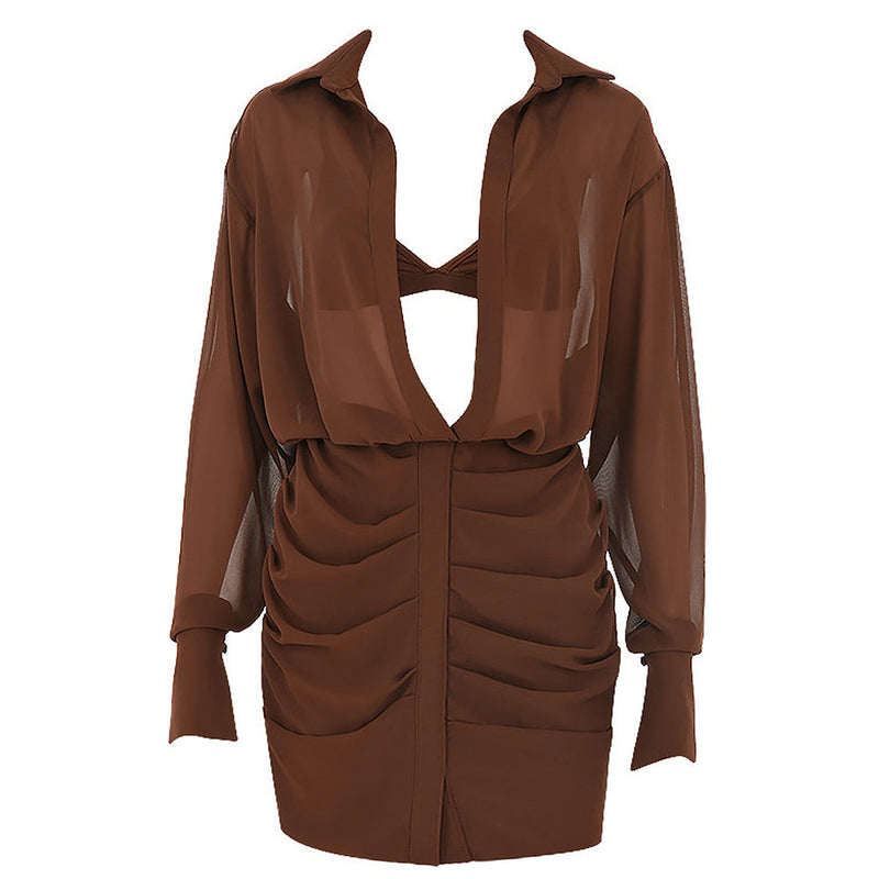 Coffee Bodycon Dress HB7887 4