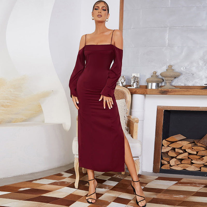 Wine Bodycon Dress HB7901 1