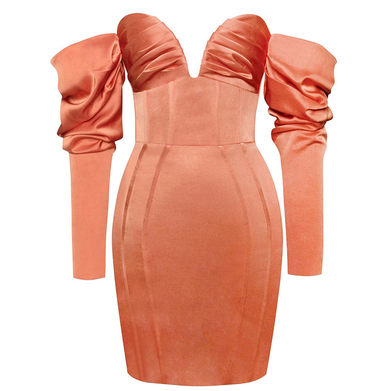 Orange Bodycon Dress HB7943 4