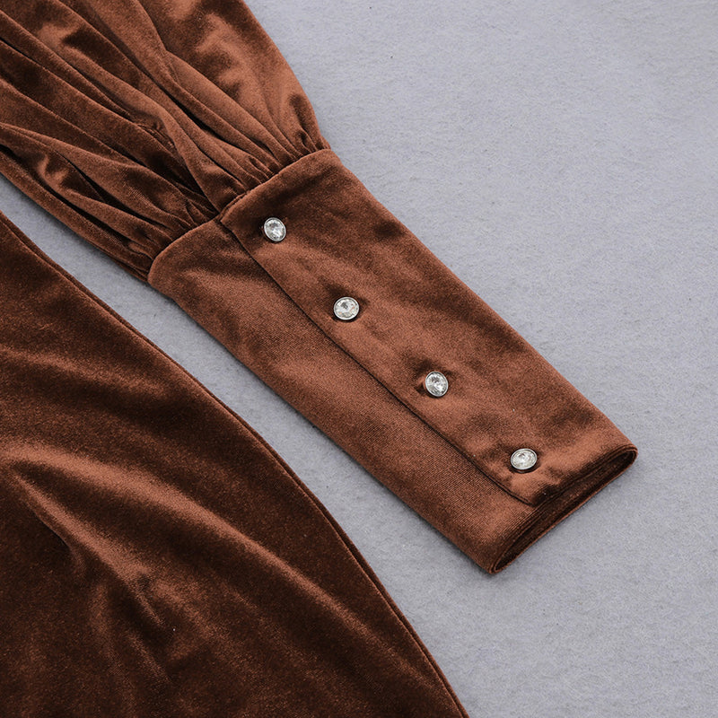 Brown Bodycon Dress HB7949 8