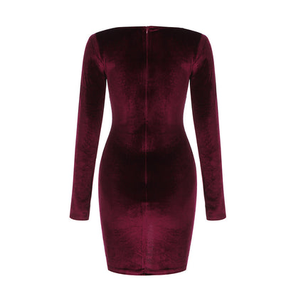 Wine Bodycon Dress HB7970 5