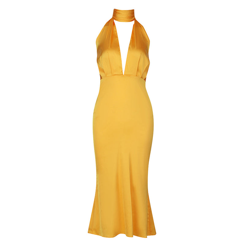 Yellow Bodycon Dress HB7987 4