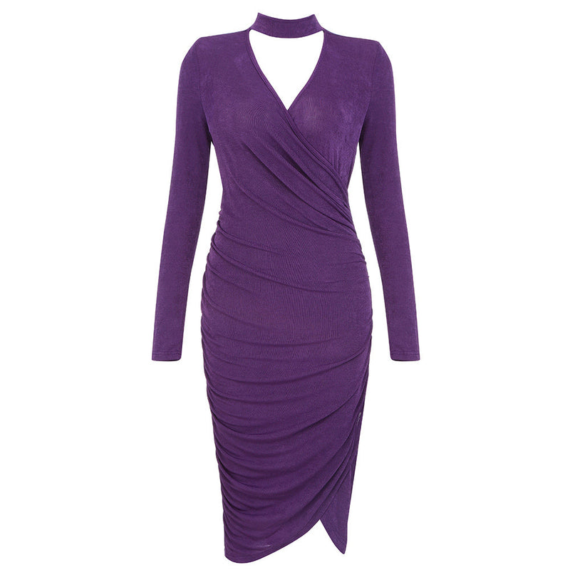 Purple Bodycon Dress HB7988 4
