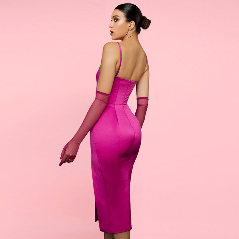 Purplish Red Bodycon Dress HI1267 2