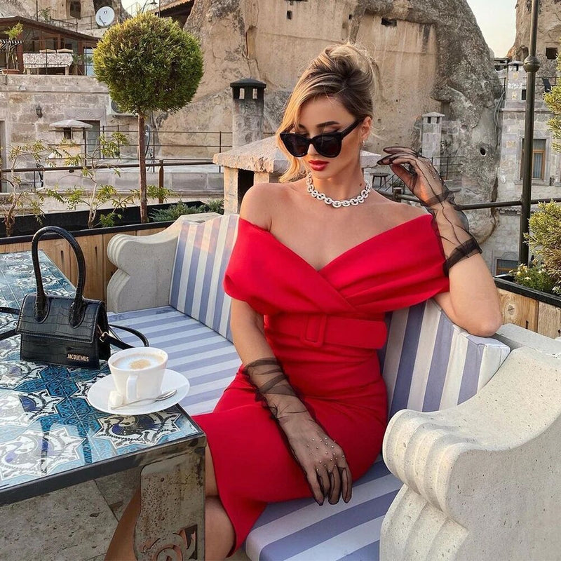 Red Bodycon Dress HI1285 2