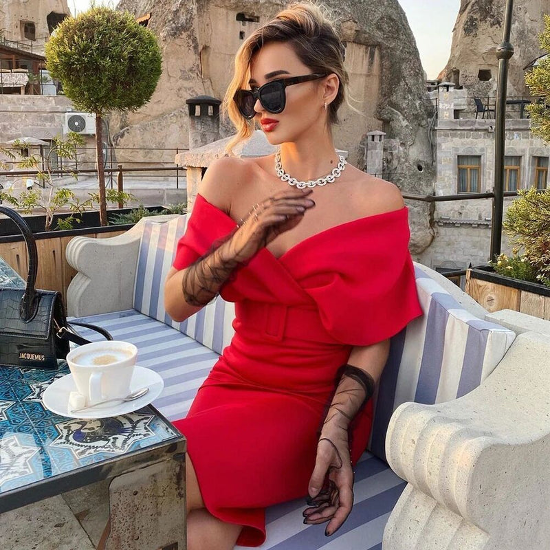 Red Bodycon Dress HI1285 3