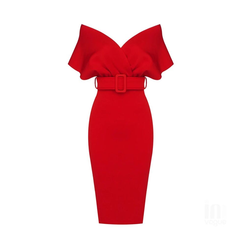 Red Bodycon Dress HI1285 4