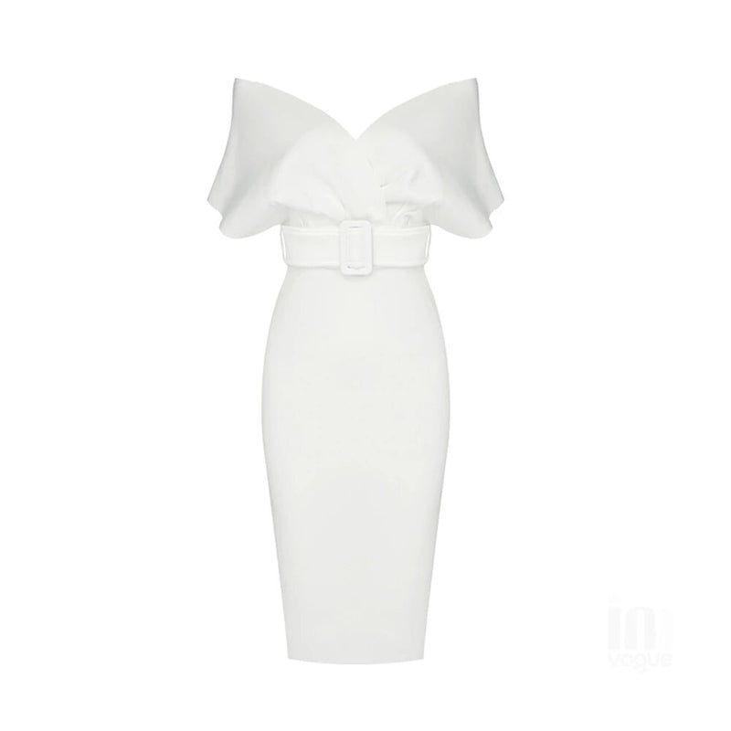 White Bodycon Dress HI1285 4