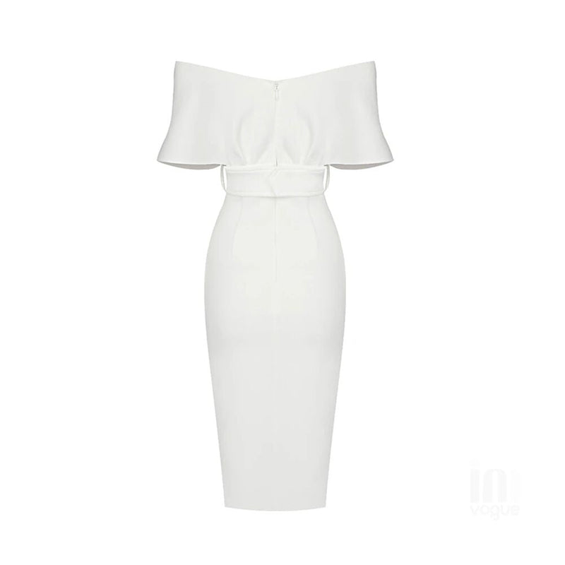 White Bodycon Dress HI1285 5