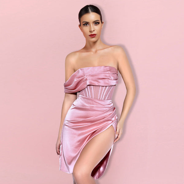 Pink Bodycon Dress HI1304 1