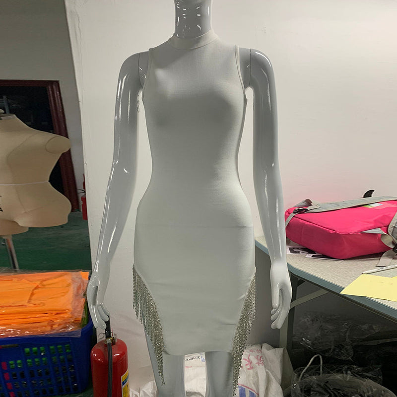White Bandage Dress HL8103 5