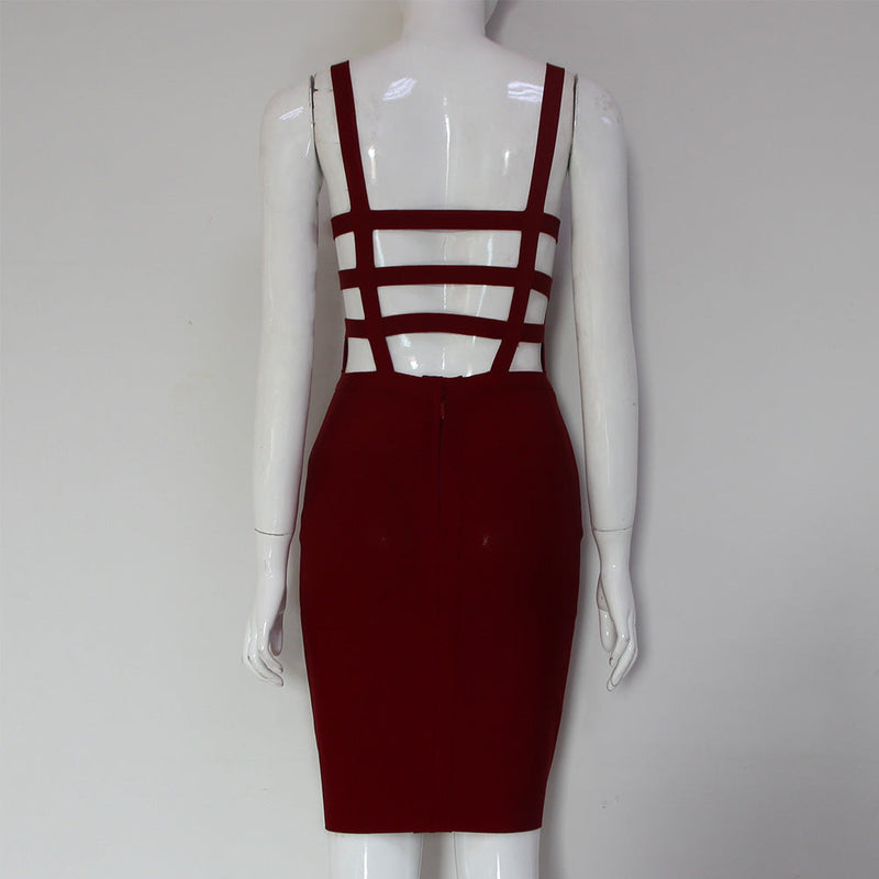 Wine Bandage Dress HL8162 5