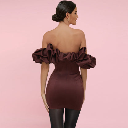 Wine Bodycon Dress HL8218 2