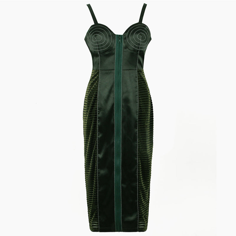 Dark Green Bodycon Dress HL8565 4