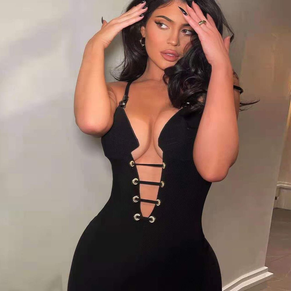 Black Bandage Jumpsuit HL8566 2