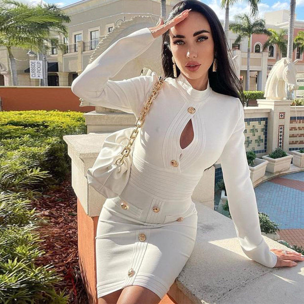 White Bandage Dress HL8589 1