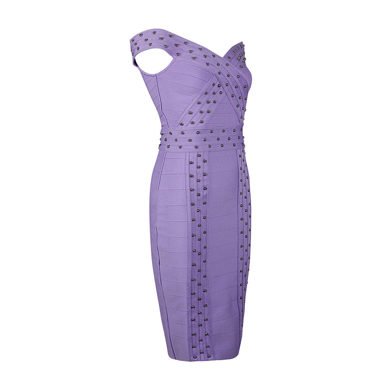 Purple Bandage Dress HL8621 4