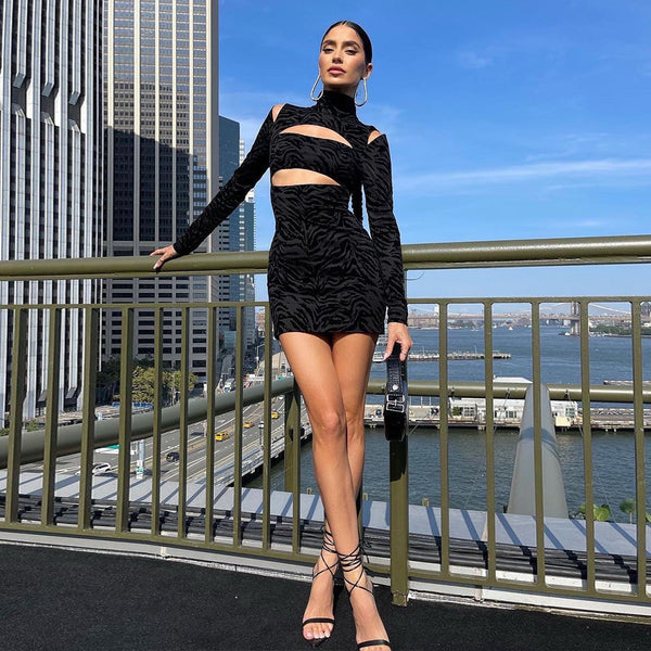 Black Bodycon Dress HL8628 1
