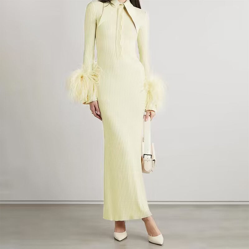Yellow Bodycon Dress HL9095 1