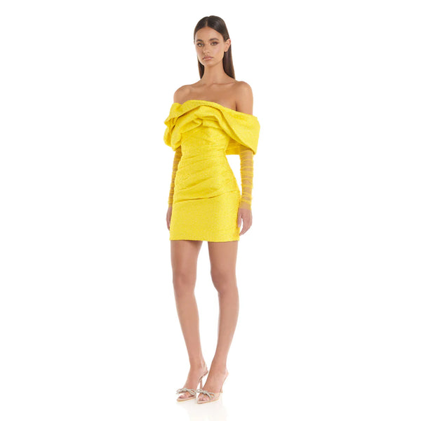 Yellow Bodycon Dress HL9159