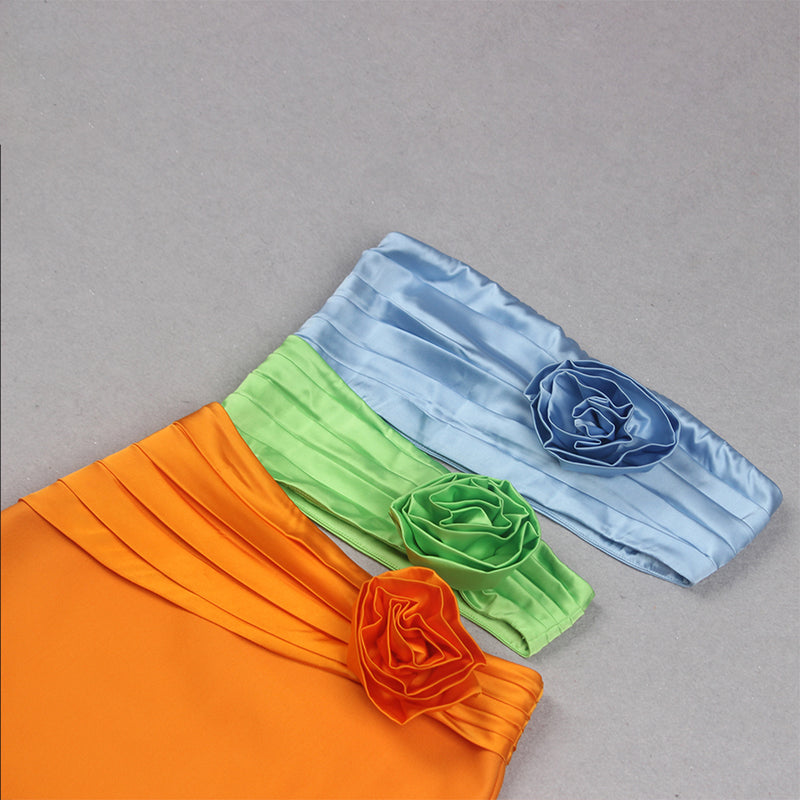 Strapless Sleeveless Splicing Mini Bandage Dress HL9330
