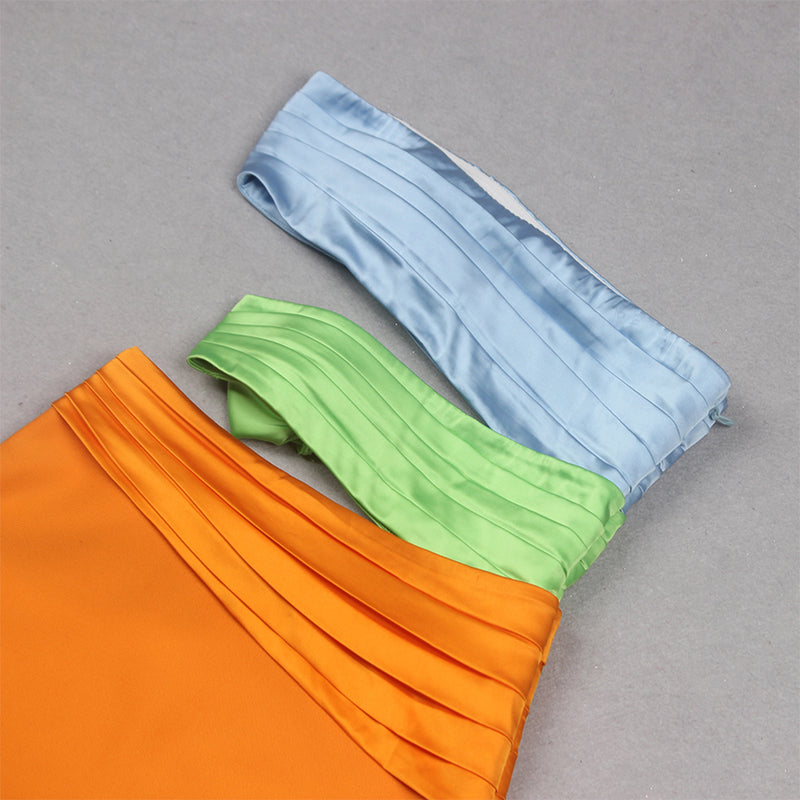 Strapless Sleeveless Splicing Mini Bandage Dress HL9330