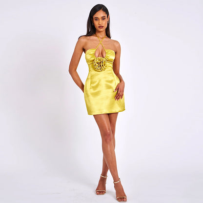Yellow Bodycon Dress HL9337