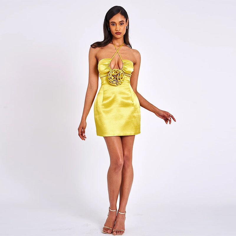 Yellow Bodycon Dress HL9337