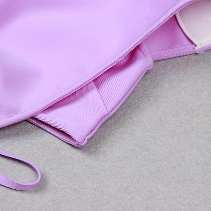 Round Neck Sleeveless Exposed Waist Bandage Dress HL9387