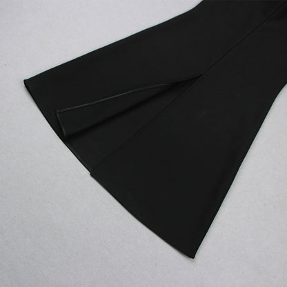 One Shoulder Sleeveless Feather Maxi Bandage Dress HL9447