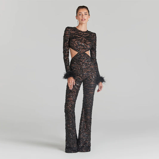 Black Bodycon Jumpsuit HL9448