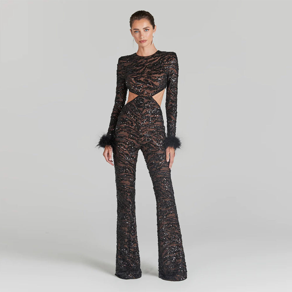 Black Bodycon Jumpsuit HL9448