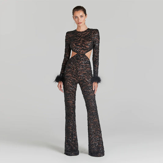 Black Bodycon Jumpsuit HL9448