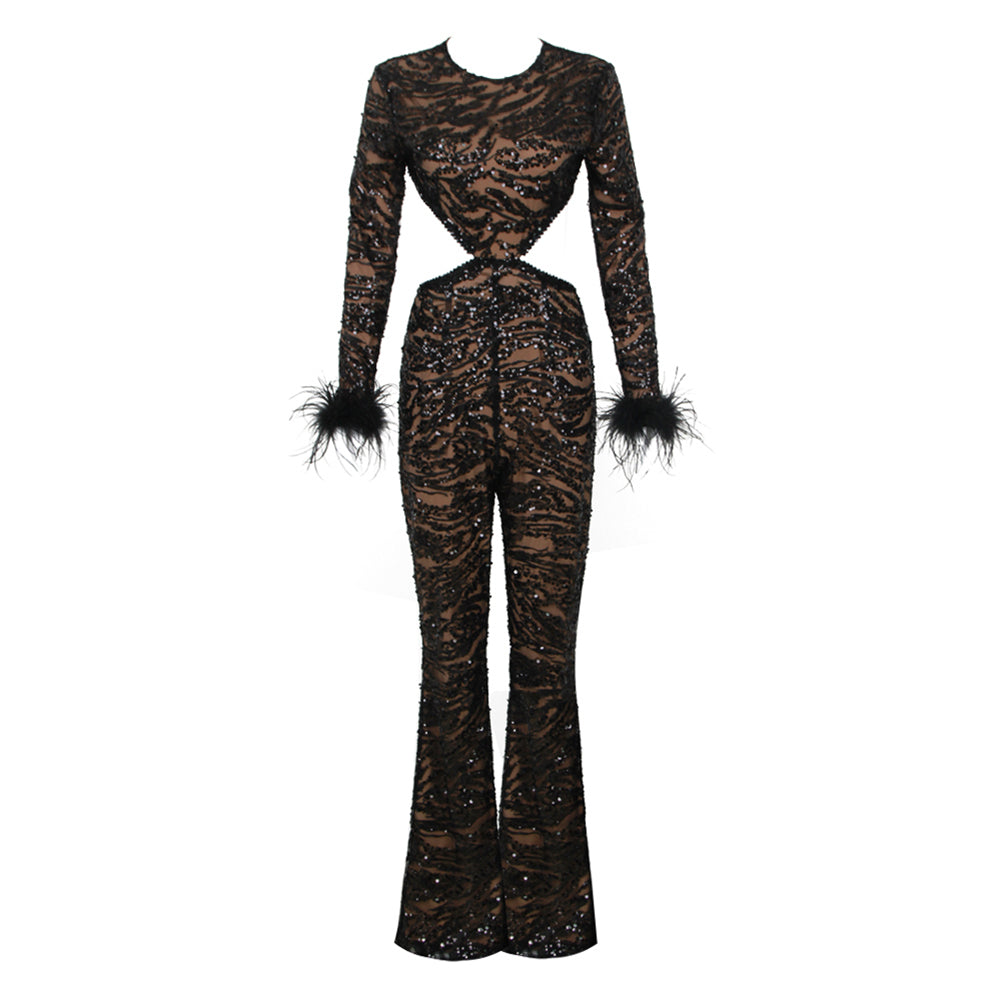 Black Bodycon Jumpsuit HL9448