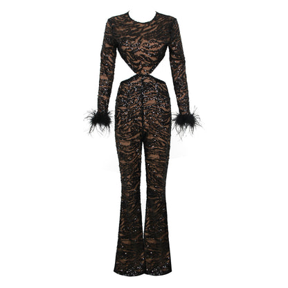 Black Bodycon Jumpsuit HL9448
