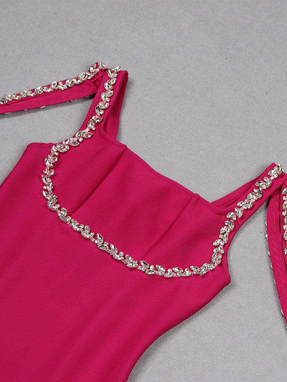 Strappy Sleeveless Rhinestone Over Knee Bandage Dress HL9486