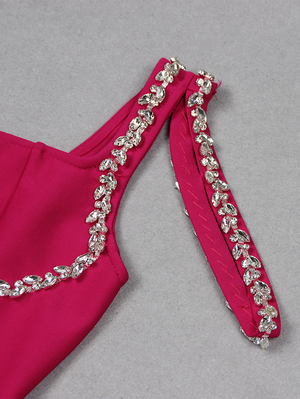 Strappy Sleeveless Rhinestone Over Knee Bandage Dress HL9486