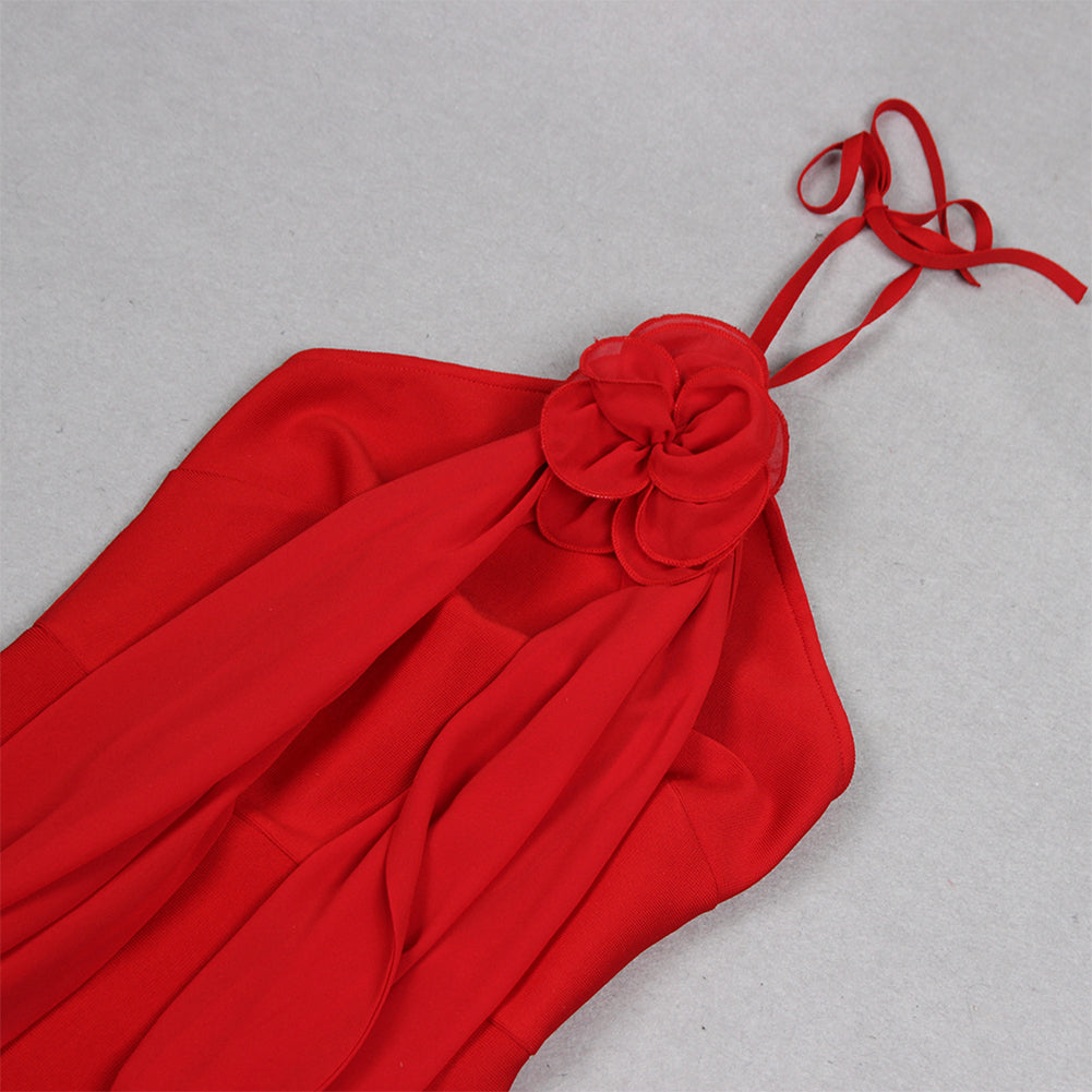 Halter Sleeveless Backless Maxi Bandage Dress HL9559