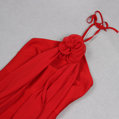 Halter Sleeveless Backless Maxi Bandage Dress HL9559