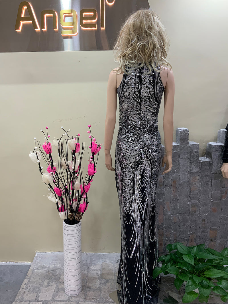Black Silver Bodycon Dress HT2012