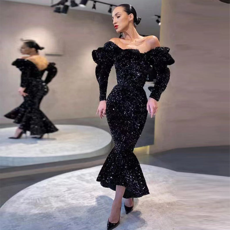 Black Bodycon Dress HT2443 1