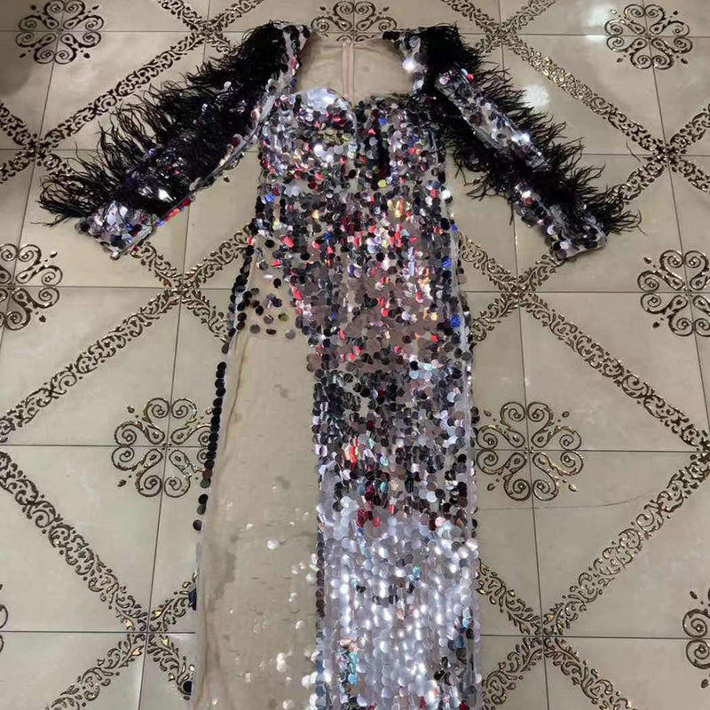 Silver Bodycon Dress HT2607 2