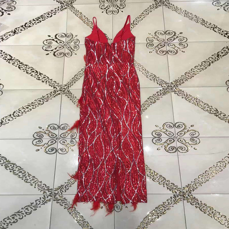 Red Bodycon Dress HT2614 3
