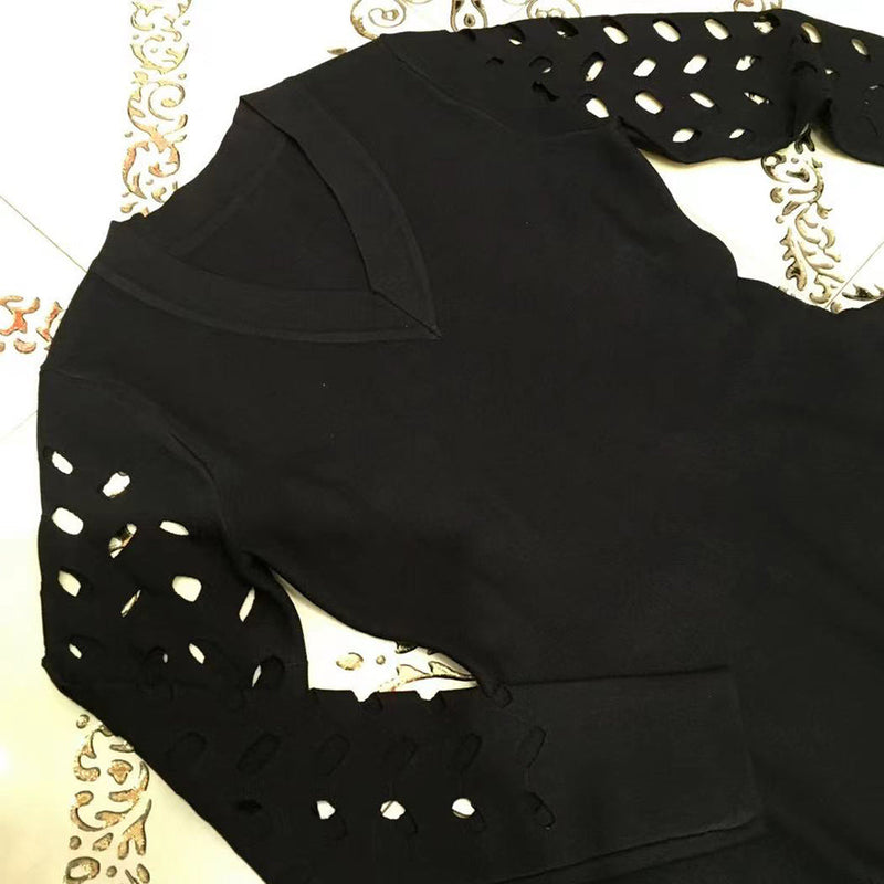 Black Bodycon Dress HT2653 4